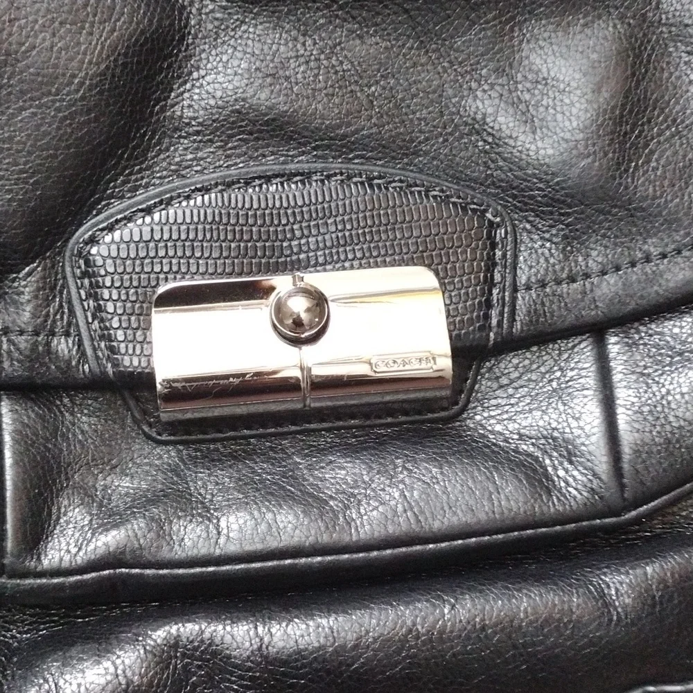 Coach,Black Leather Shoulder and Crossbody Bag